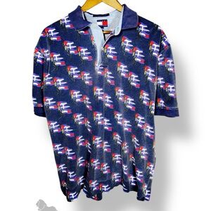 Vintage Tommy Hilfiger Men's Navy Polo Shirt
